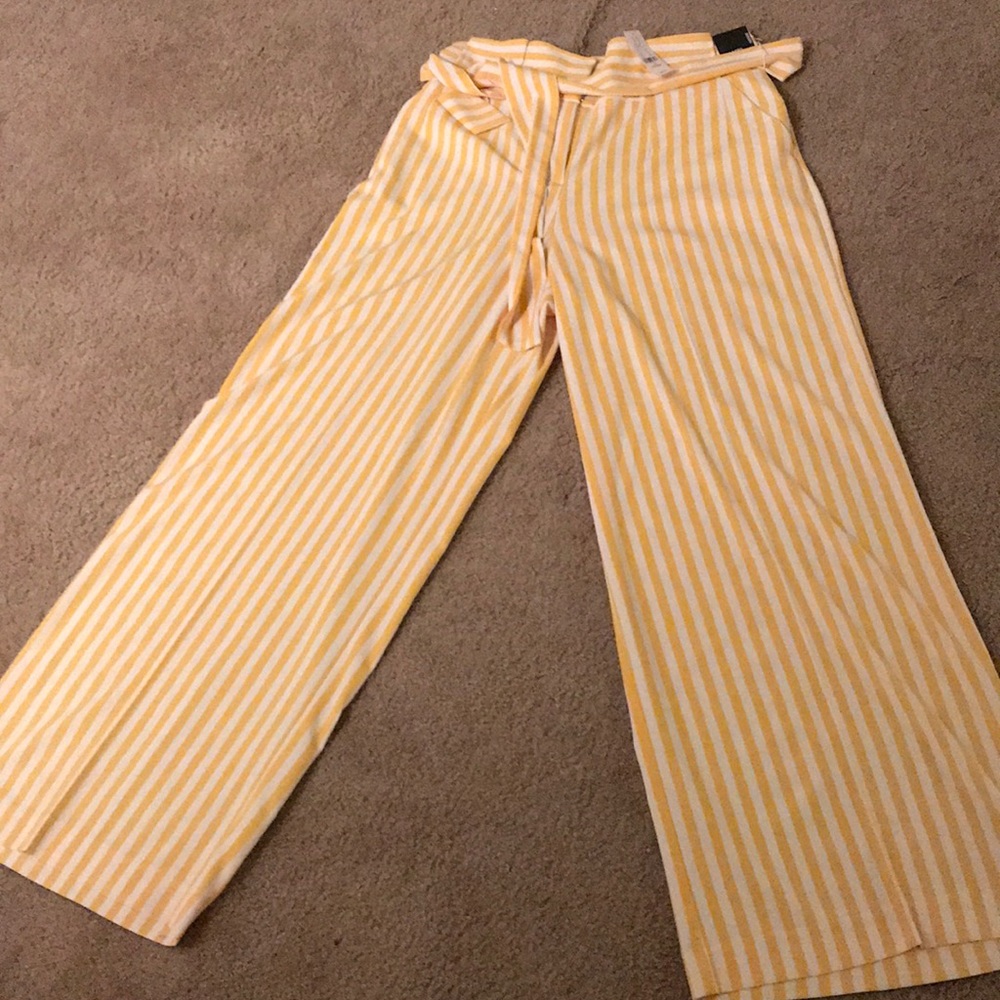 Yellow & White Palazzo Pants